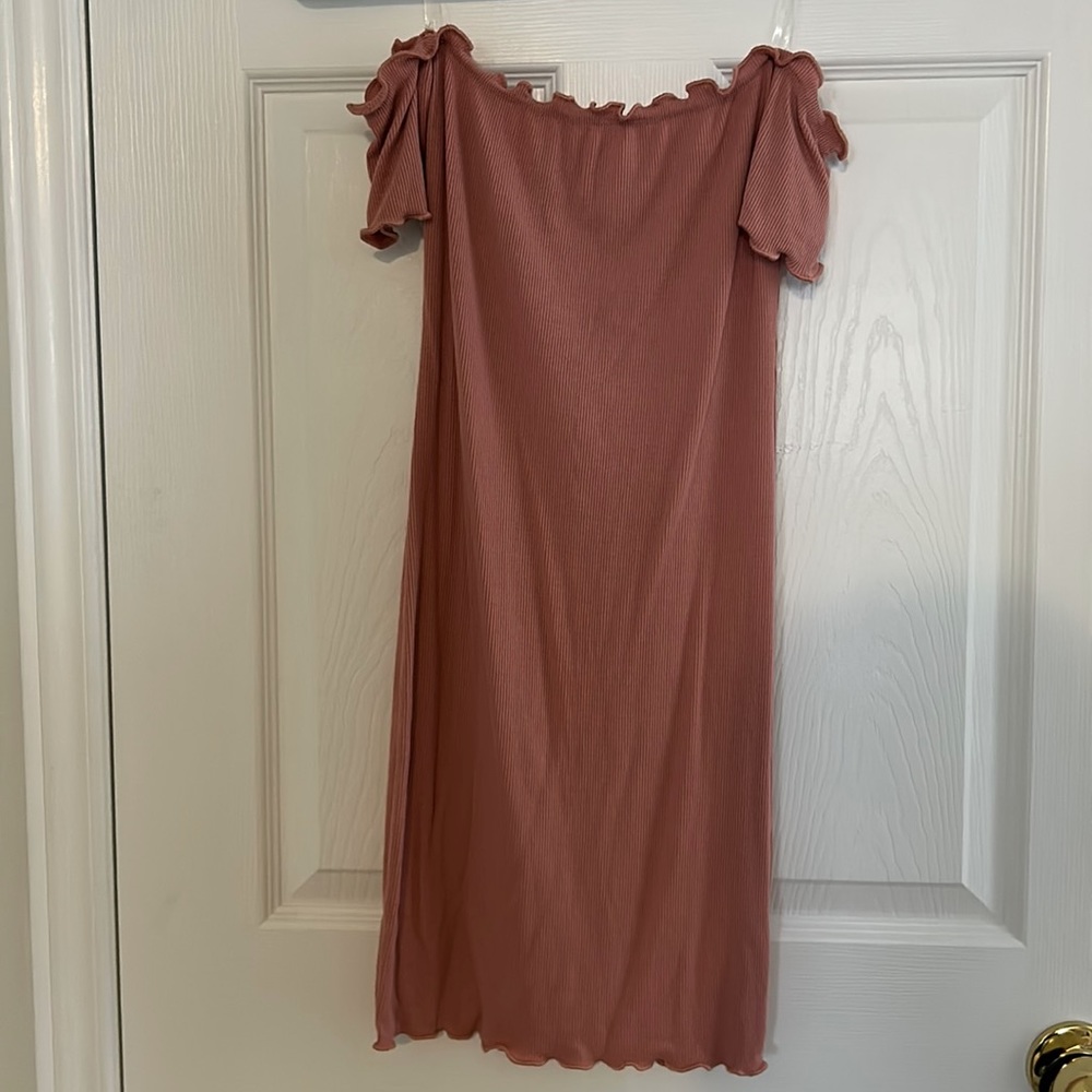 Pink off the shoulder dress